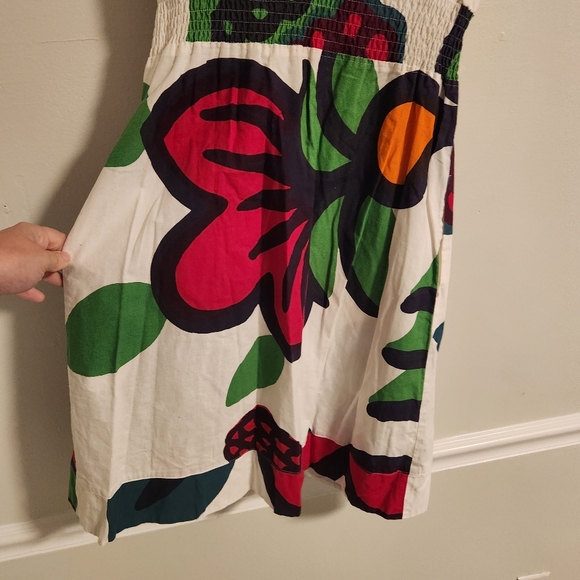 ANTHROPOLOGIE x MARIMEKKO Floral Smocked Mini Dress Scandi Art Boho 4 Pockets! - Picture 4 of 8